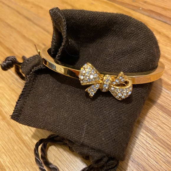 Coach Hinged Bangle Bracelet Rhinestone Bow NEW - Picture 5 of 9